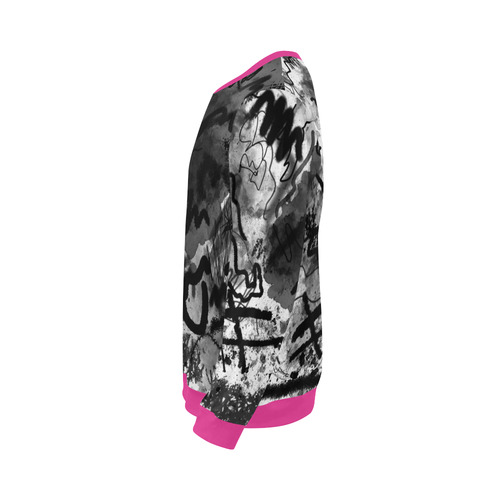 Abstract Sketch Lipstick Pink All Over Print Crewneck Sweatshirt for Men/Large (Model H18)