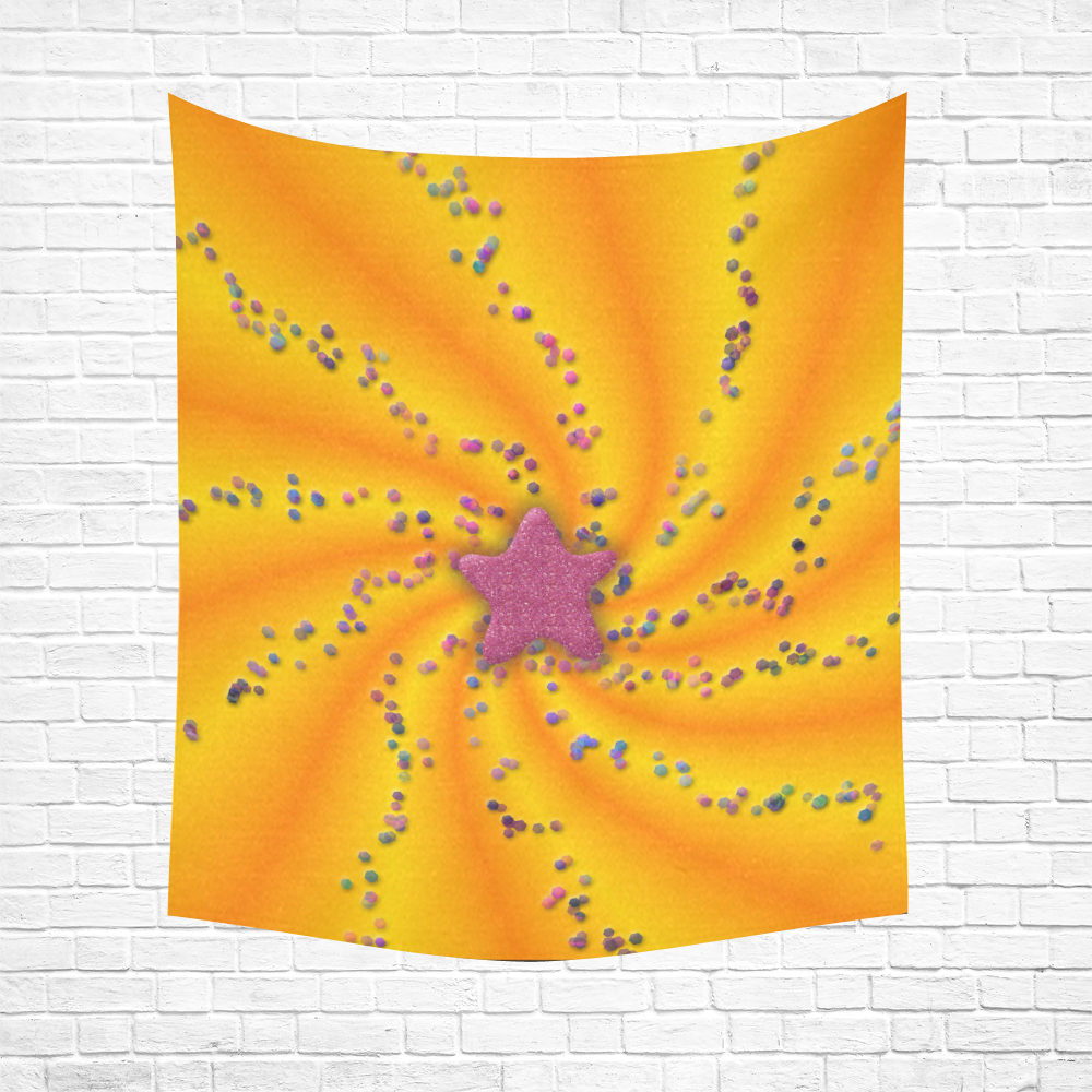 mango swirl Cotton Linen Wall Tapestry 51"x 60"