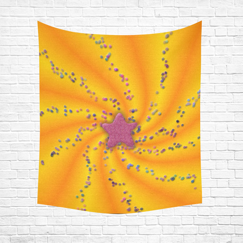mango swirl Cotton Linen Wall Tapestry 51"x 60"