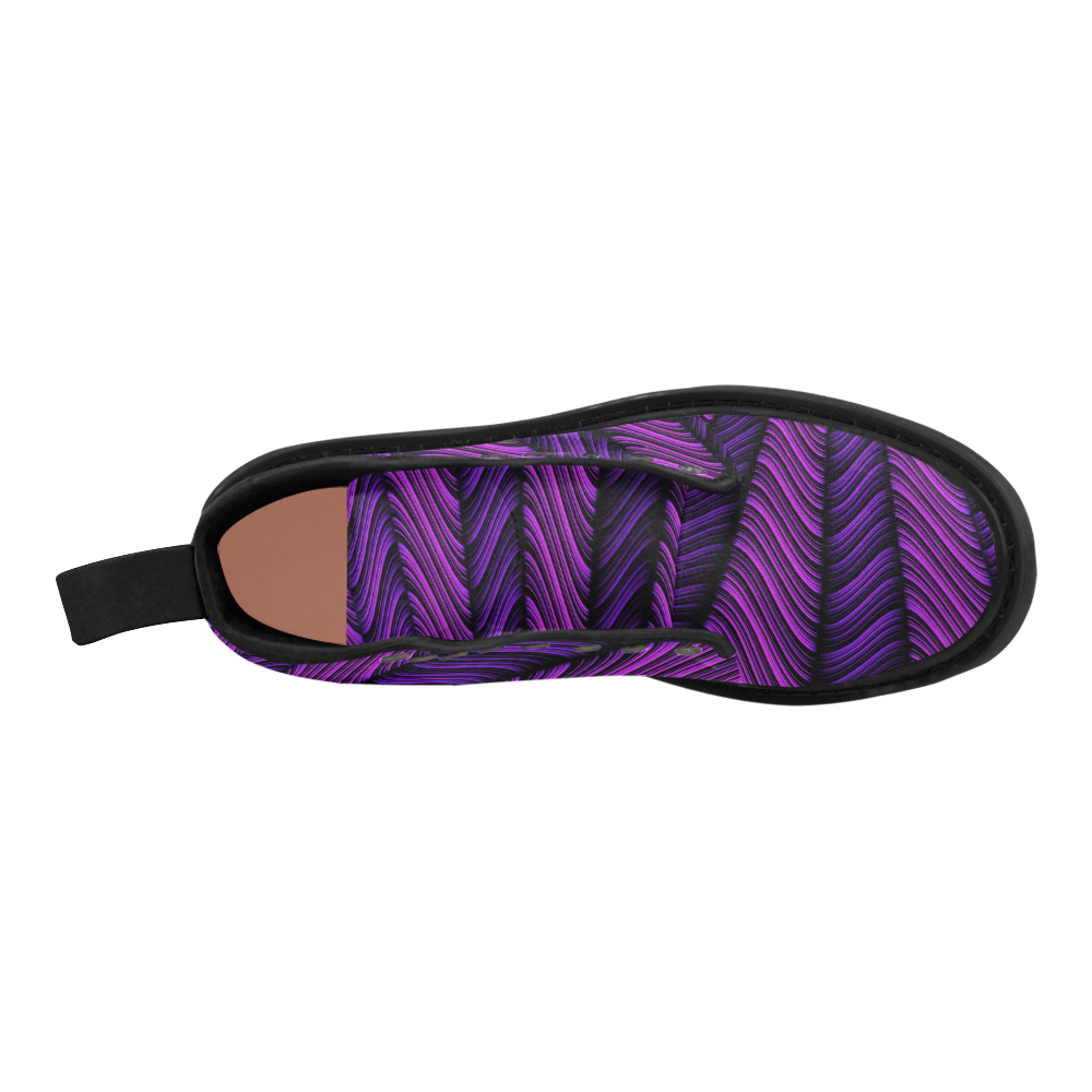Purple Chevrons Burst Martin Boots for Women (Black) (Model 1203H)
