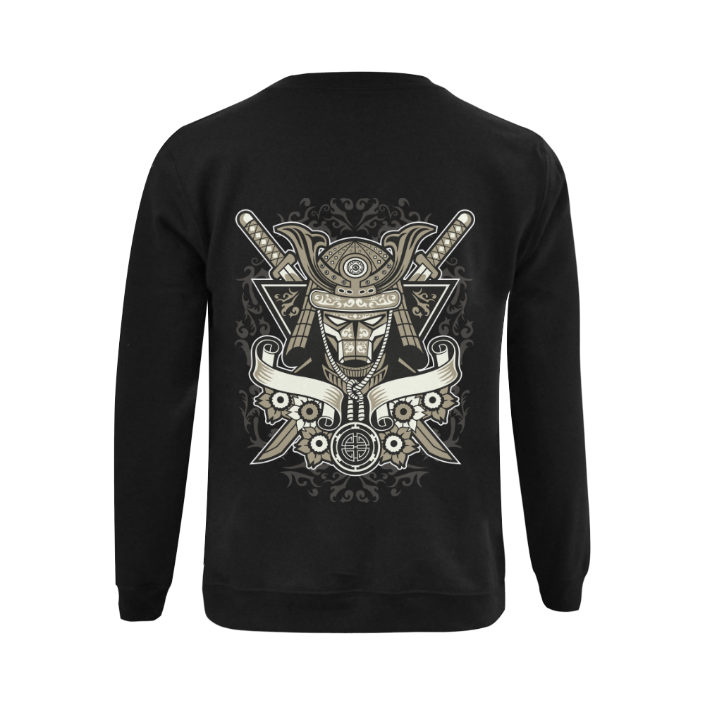 Samurai Black Gildan Crewneck Sweatshirt(NEW) (Model H01)