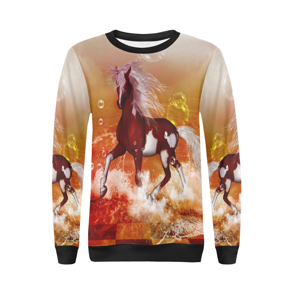 The wild horse All Over Print Crewneck Sweatshirt for Women (Model H18)