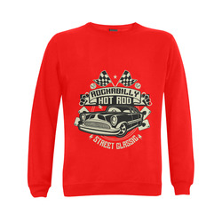 Rockabilly Hotrod Red Gildan Crewneck Sweatshirt(NEW) (Model H01)