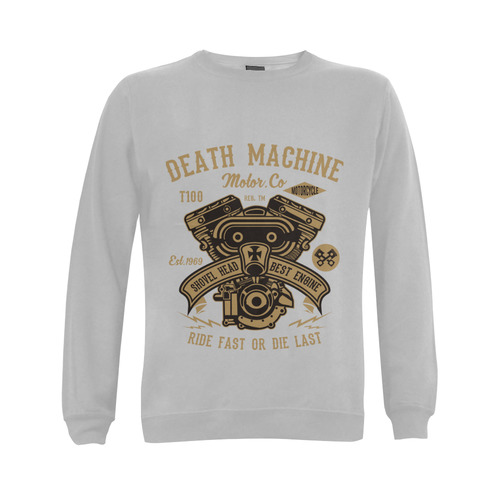 Death Machine Grey Gildan Crewneck Sweatshirt(NEW) (Model H01)