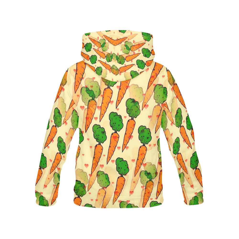 Carrot Popart by NIco Bielow All Over Print Hoodie for Women (USA Size) (Model H13)