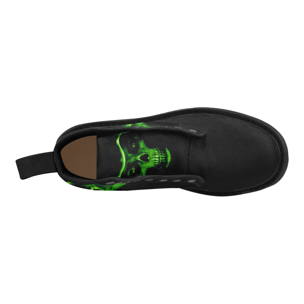 glowing fantasy Death mask green by FeelGood Martin Boots for Men (Black) (Model 1203H)