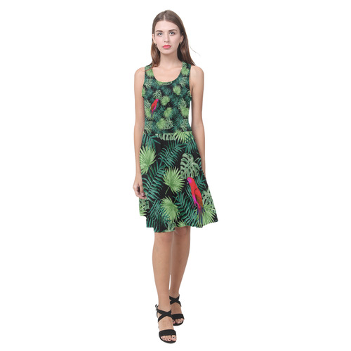 Parrot And Leaves Atalanta Casual Sundress(Model D04)