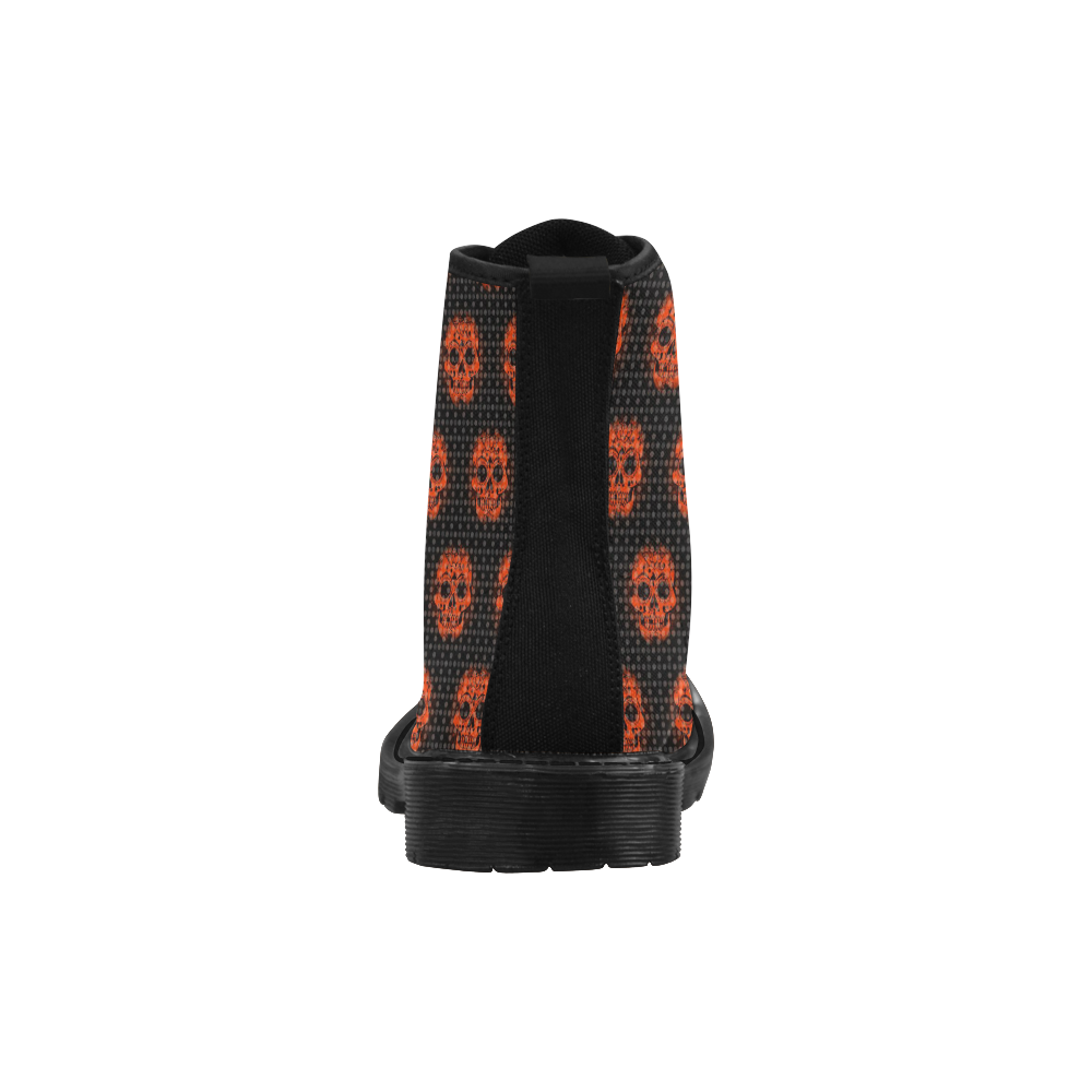 skulls and dotts, orange by JamColors Martin Boots for Men (Black) (Model 1203H)