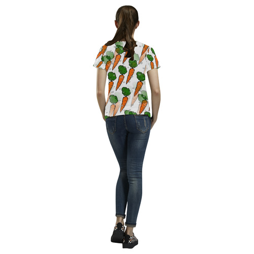 Carrot Popart by NIco Bielow All Over Print T-Shirt for Women (USA Size) (Model T40)