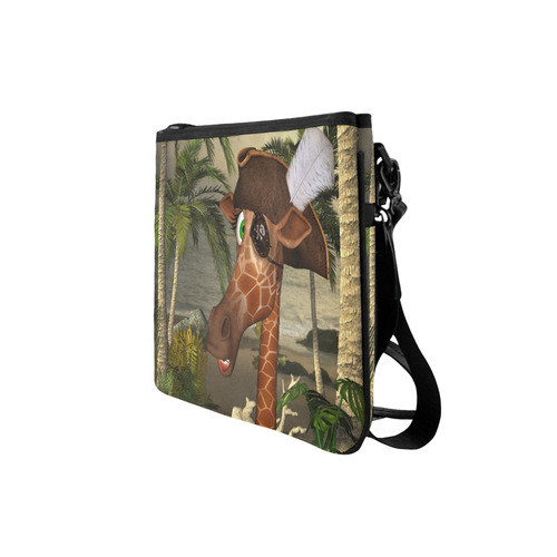 Funny giraffe as a pirate Slim Clutch Bag (Model 1668)
