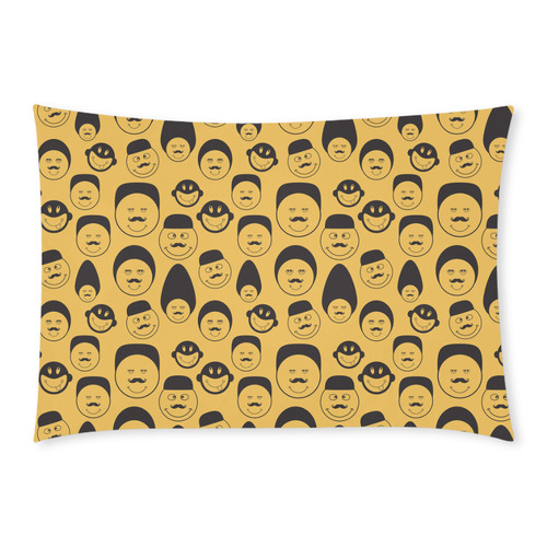 yellow emotion faces Custom Rectangle Pillow Case 20x30 (One Side)