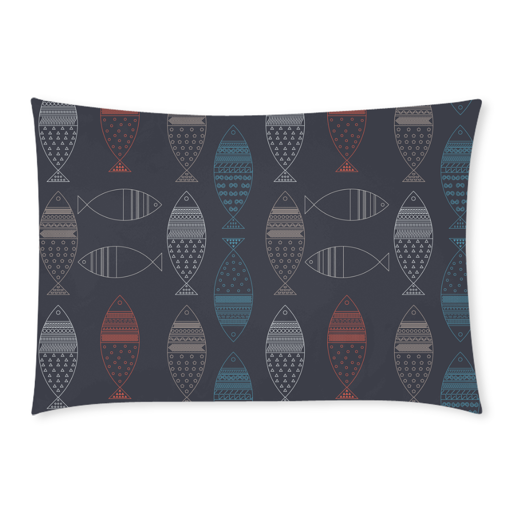 abstract fish Custom Rectangle Pillow Case 20x30 (One Side)