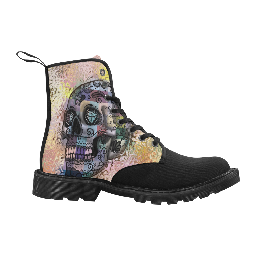 Amazing Skull B by JamColors Martin Boots for Men (Black) (Model 1203H)
