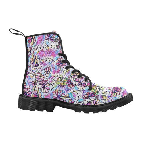 Jolly Floral C by FeelGood Martin Boots for Women (Black) (Model 1203H)