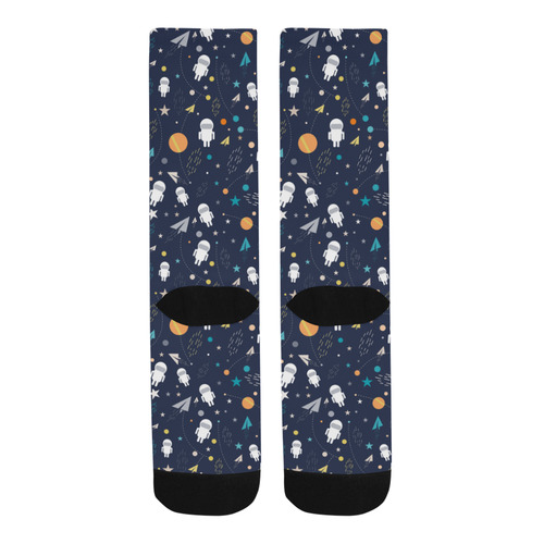 cartoon astronaut doodle Trouser Socks