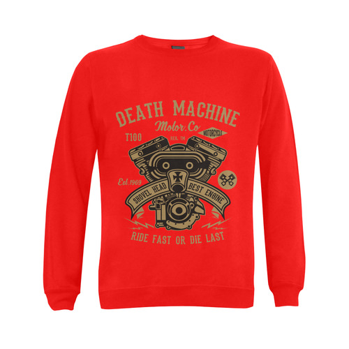 Death Machine Red Gildan Crewneck Sweatshirt(NEW) (Model H01)