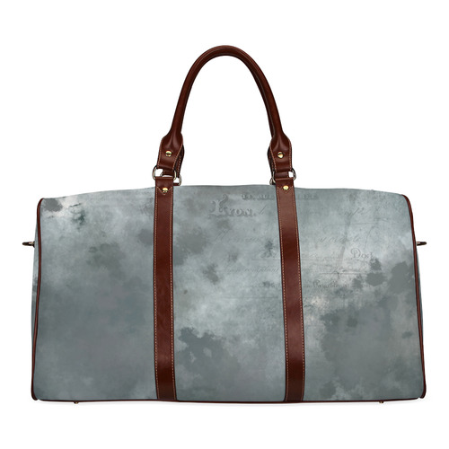 Dark grey letter vintage batik look Waterproof Travel Bag/Small (Model 1639)