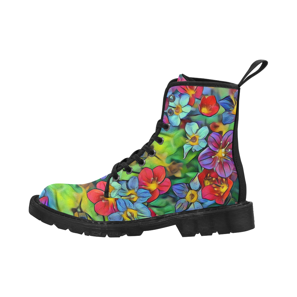 Amazing Floral 29B by FeelGood Martin Boots for Women (Black) (Model 1203H)