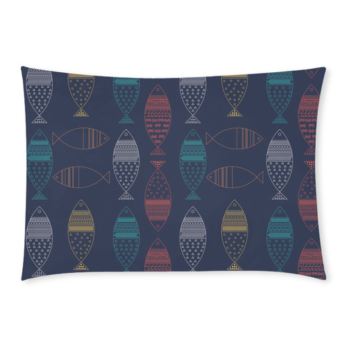 color abstract fish Custom Rectangle Pillow Case 20x30 (One Side)