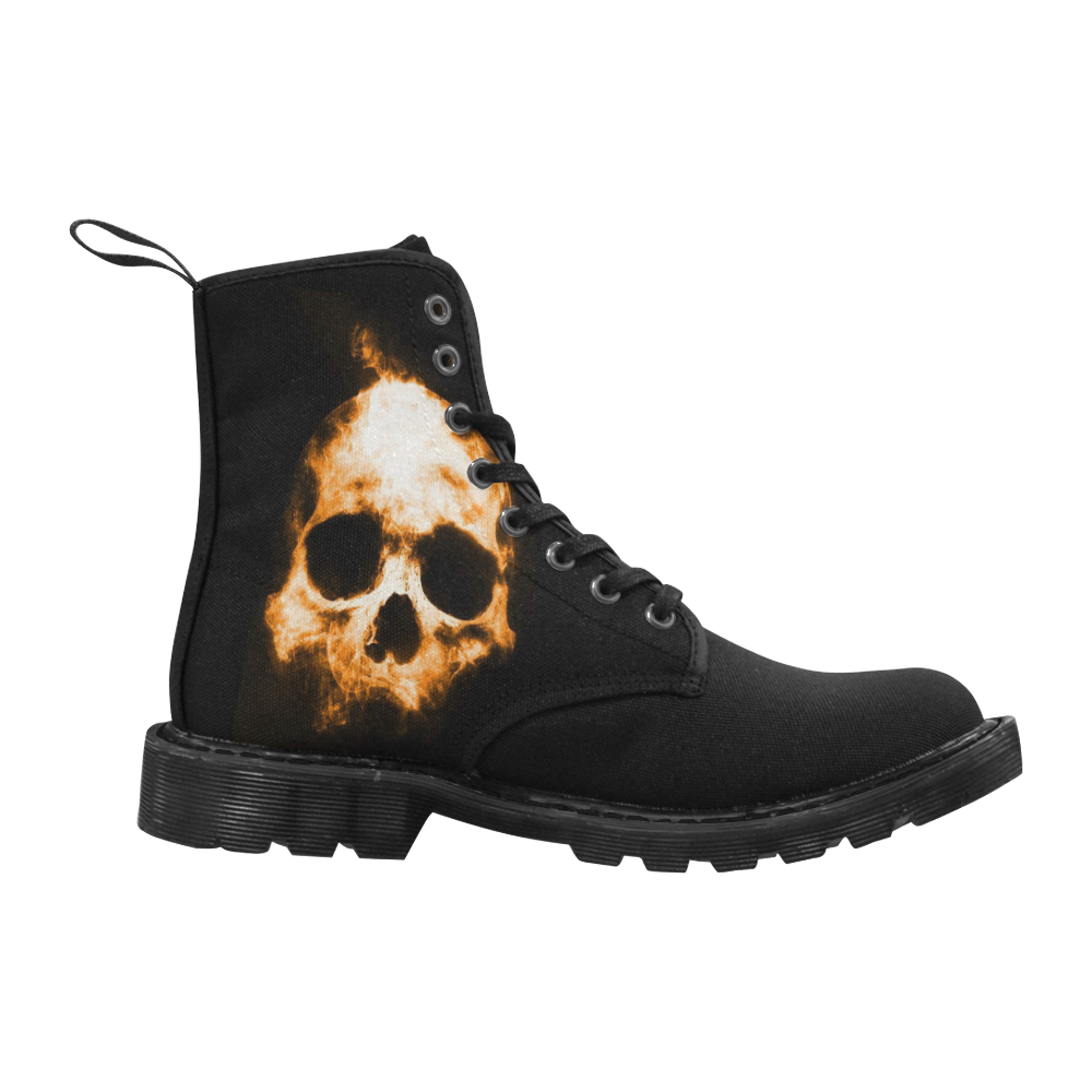 shadowy skull B by JamColors Martin Boots for Men (Black) (Model 1203H)