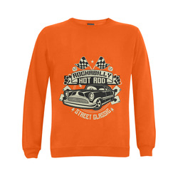 Rockabilly Hotrod Orange Gildan Crewneck Sweatshirt(NEW) (Model H01)