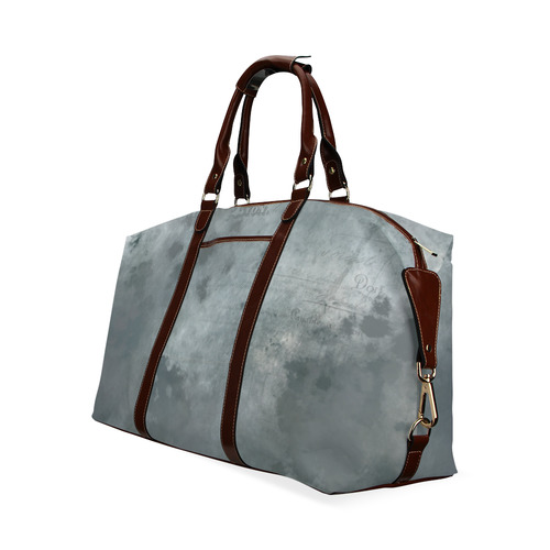 Dark grey letter vintage batik look Classic Travel Bag (Model 1643) Remake