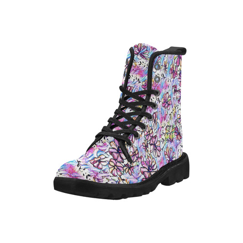 Jolly Floral C by FeelGood Martin Boots for Women (Black) (Model 1203H)