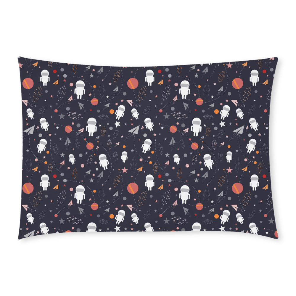 cartoon astronaut pattern Custom Rectangle Pillow Case 20x30 (One Side)