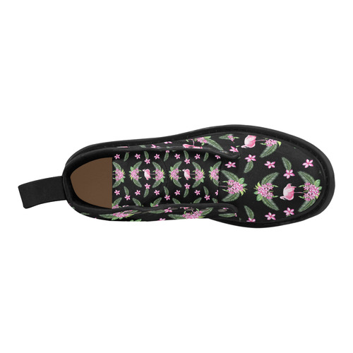Tropical Flamingo Pattern I Martin Boots for Men (Black) (Model 1203H)
