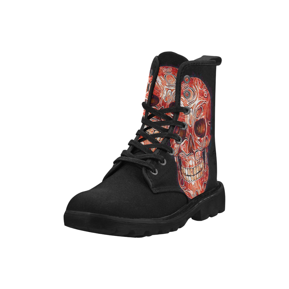 Skull-Unusual and unique 05F by JamColors Martin Boots for Women (Black) (Model 1203H)