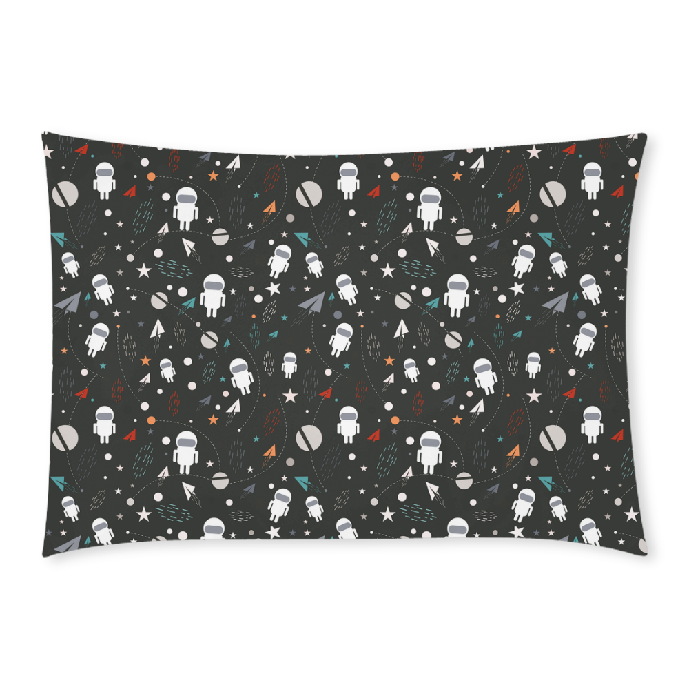 cartoon astronaut Custom Rectangle Pillow Case 20x30 (One Side)