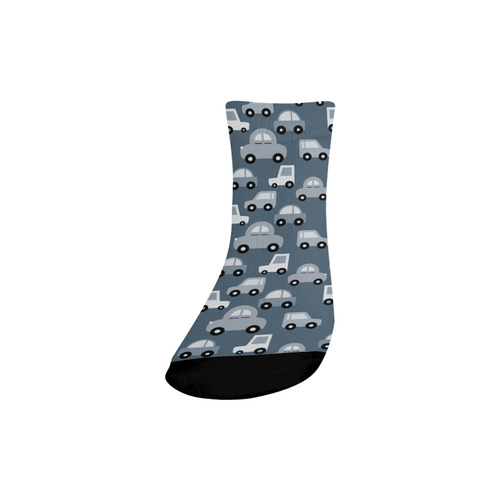 gray cartoon cars Quarter Socks