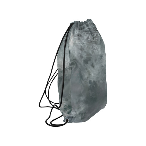 Dark grey letter vintage batik look Medium Drawstring Bag Model 1604 (Twin Sides) 13.8"(W) * 18.1"(H)