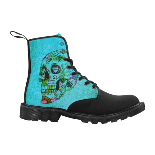 grunge skull D by JamColors Martin Boots for Women (Black) (Model 1203H)