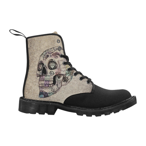 grunge skull B by JamColors Martin Boots for Women (Black) (Model 1203H)