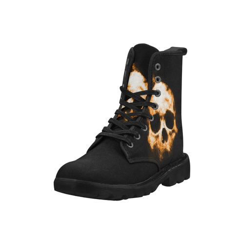 shadowy skull B by JamColors Martin Boots for Men (Black) (Model 1203H)