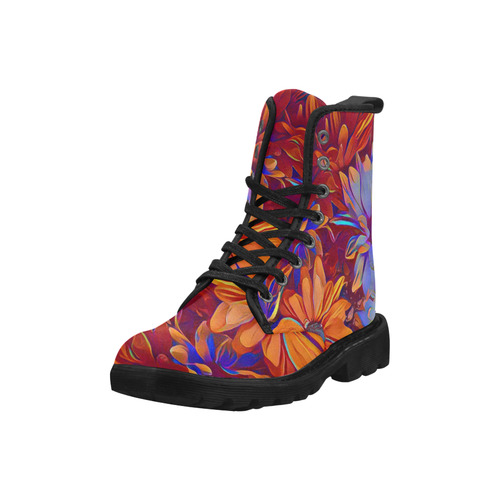 Amazing Floral 27 A by FeelGood Martin Boots for Women (Black) (Model 1203H)