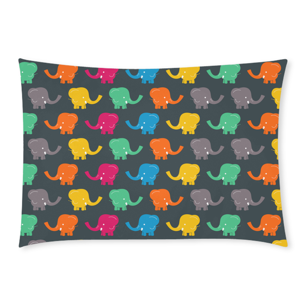 cartoon elephant Custom Rectangle Pillow Case 20x30 (One Side)