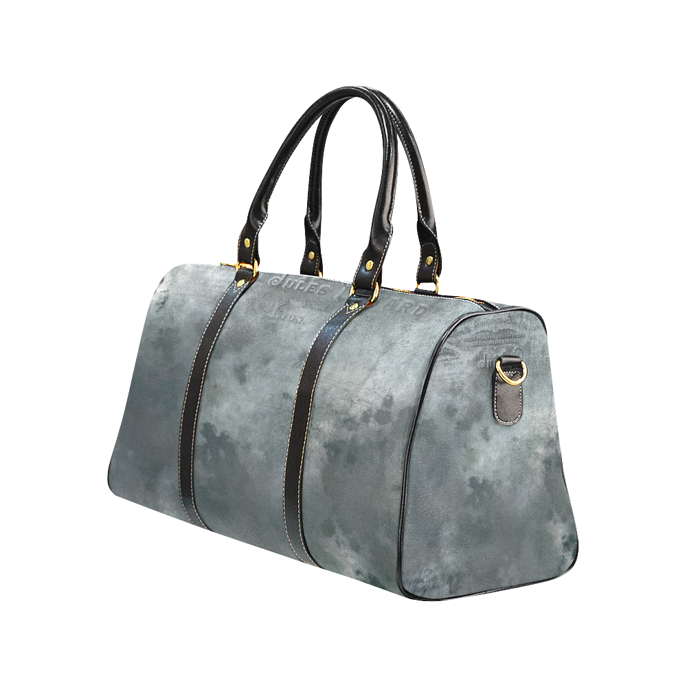 Dark grey letter vintage batik look New Waterproof Travel Bag/Large (Model 1639)