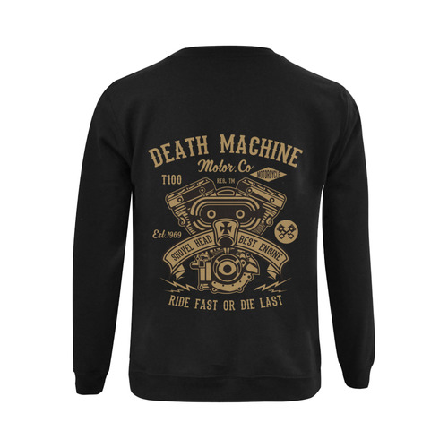 Death Machine Black Gildan Crewneck Sweatshirt(NEW) (Model H01)