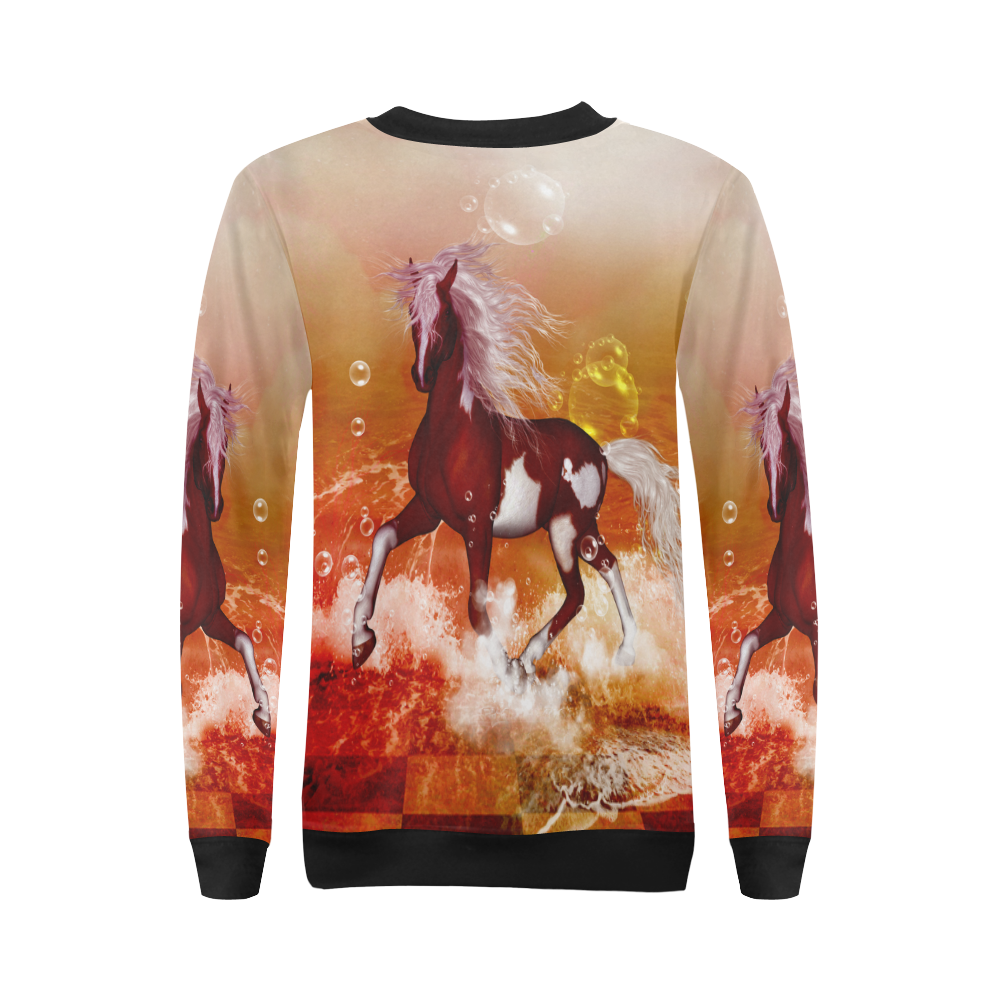The wild horse All Over Print Crewneck Sweatshirt for Women (Model H18)