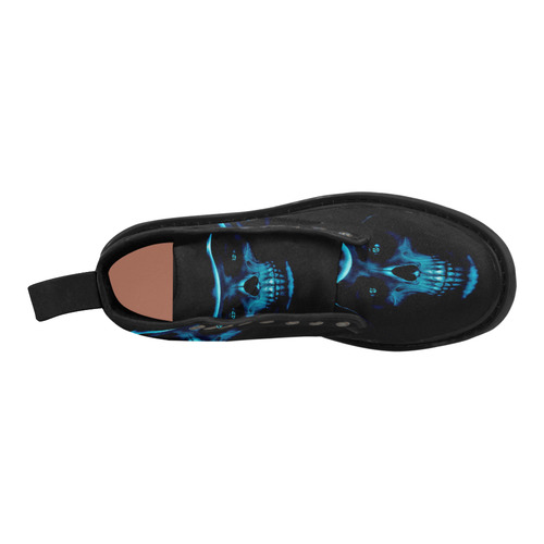glowing fantasy Death mask blue by FeelGood Martin Boots for Women (Black) (Model 1203H)