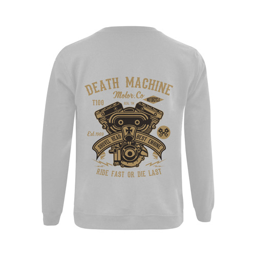 Death Machine Grey Gildan Crewneck Sweatshirt(NEW) (Model H01)