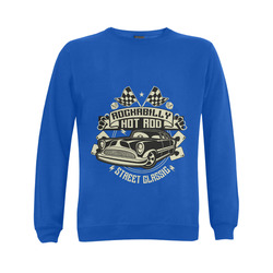 Rockabilly Hotrod Blue Gildan Crewneck Sweatshirt(NEW) (Model H01)