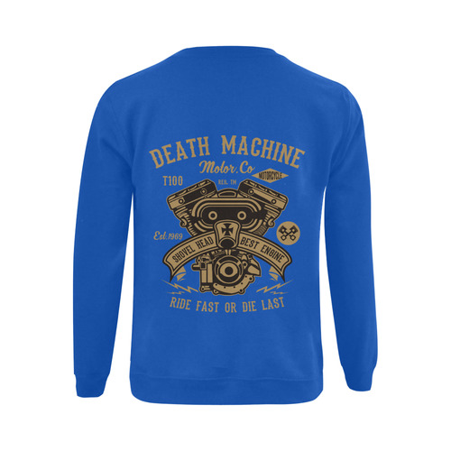 Death Machine Blue Gildan Crewneck Sweatshirt(NEW) (Model H01)
