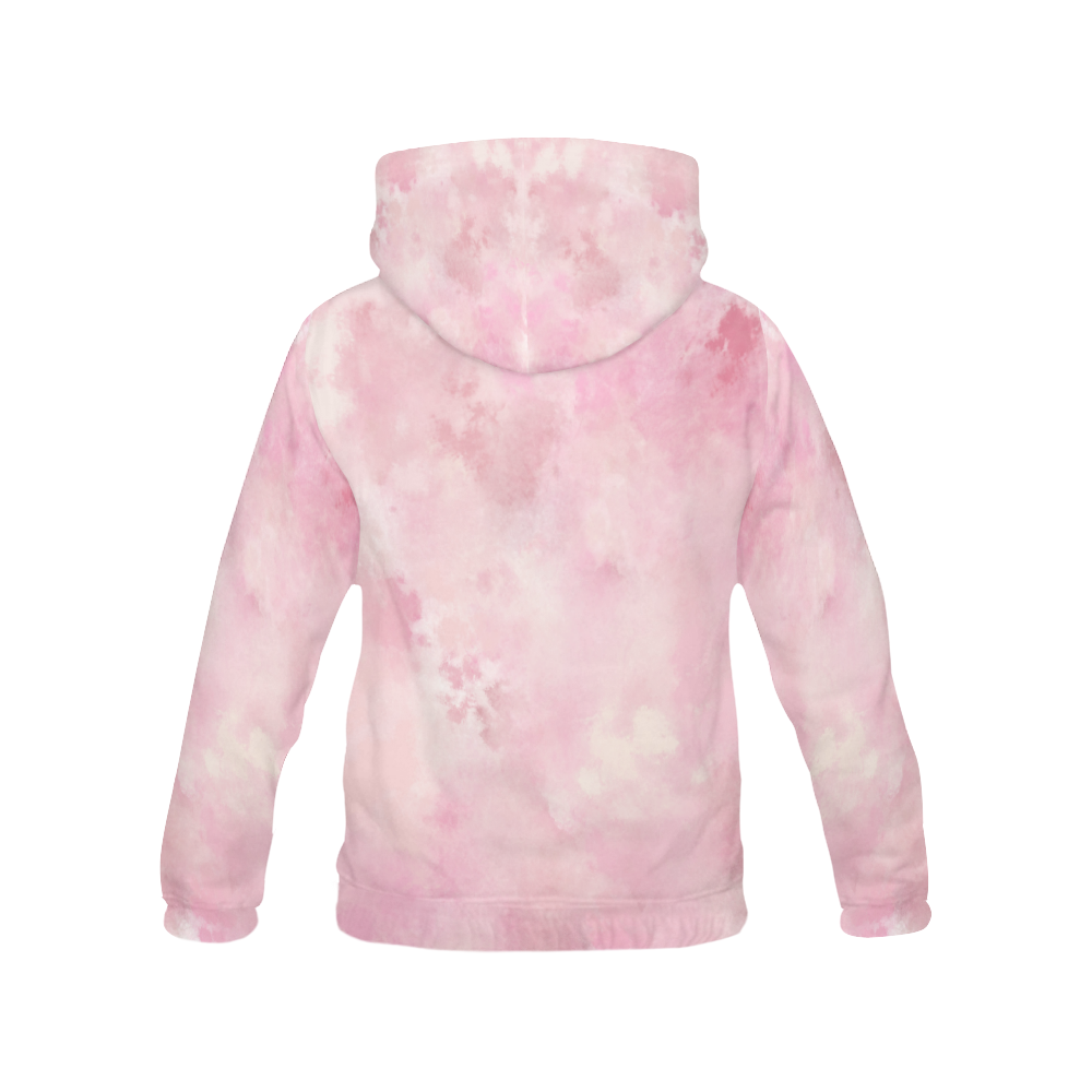 Pink rose fuscia batik look All Over Print Hoodie for Women (USA Size) (Model H13)