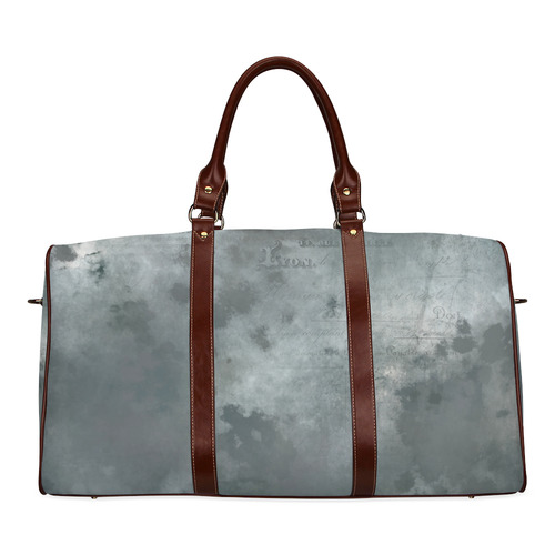 Dark grey letter vintage batik look Waterproof Travel Bag/Large (Model 1639)