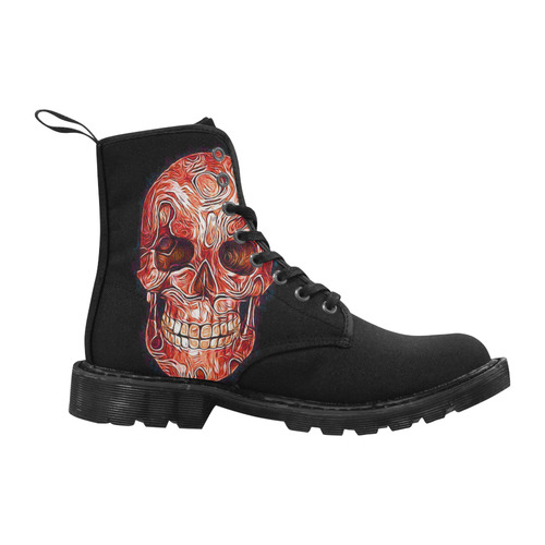 Skull-Unusual and unique 05F by JamColors Martin Boots for Women (Black) (Model 1203H)