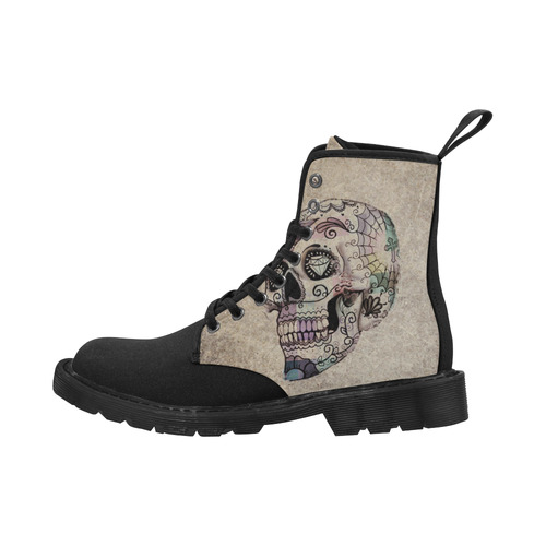 grunge skull B by JamColors Martin Boots for Women (Black) (Model 1203H)