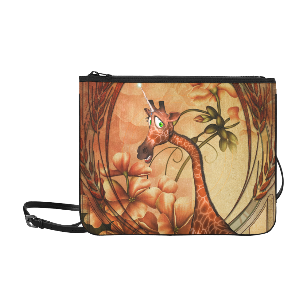 Cute unicorn giraffe Slim Clutch Bag (Model 1668)